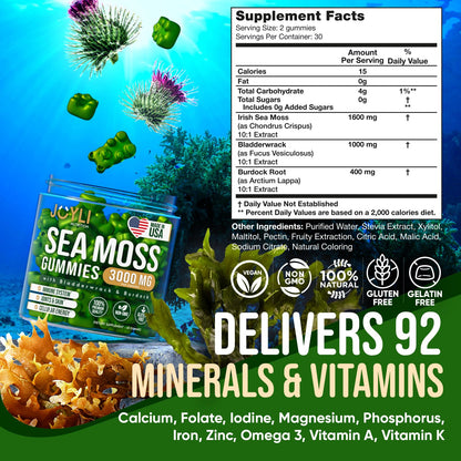 Sea Moss Gummies - Irish Seamoss Gummies for Adults & Kids - Advanced Superfood JOYLI NutritionBuy Supplements Australia