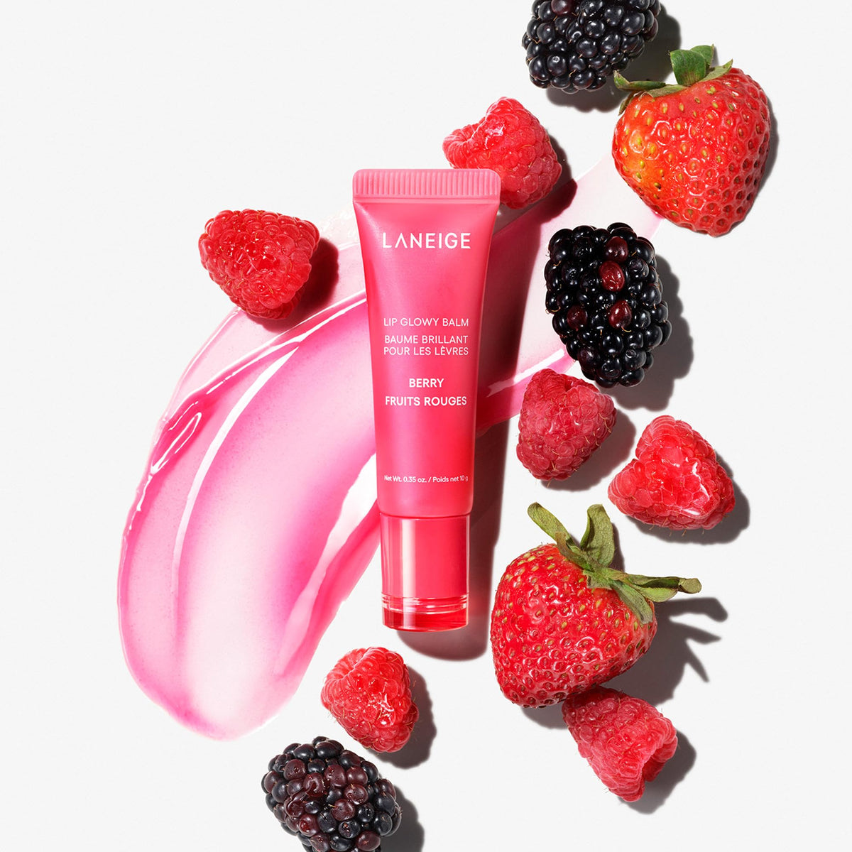 LANEIGE Lip Glowy Balm, Berry: Sheer Tinted Lip Moisturizer with Shea Butter, for Hydrating Shine & Soft Lips