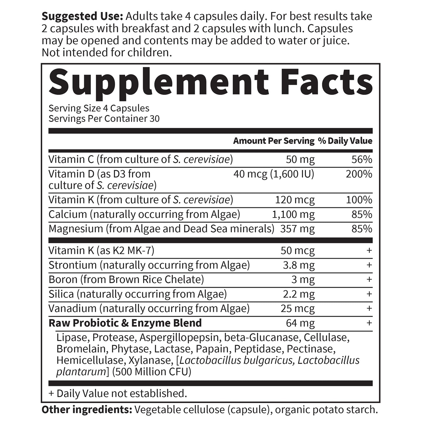 Garden of Life Raw Calcium Supplement for Women and Men - Vitamin Code Made from Whole Foods with Magnesium, K2, Vitamin D3 and Vitamin C