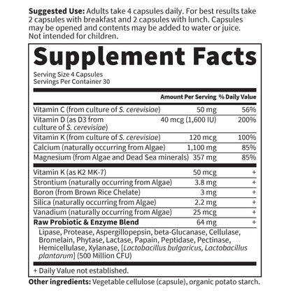 Garden of Life Raw Calcium Supplement for Women and Men - Vitamin Code Made from Whole Foods with Magnesium, K2, Vitamin D3 and Vitamin C