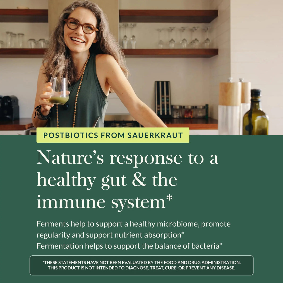 Gaia Herbs Sauerkraut Postbiotic - Gut Health & Immune Support Supplement* - Made with Fermented Sauerkraut - Free from Dairy, Soy & Gluten - 60 Vegan Liquid Phyto-Caps (30 Servings) Gaia HerbsBuy Supplements Australia