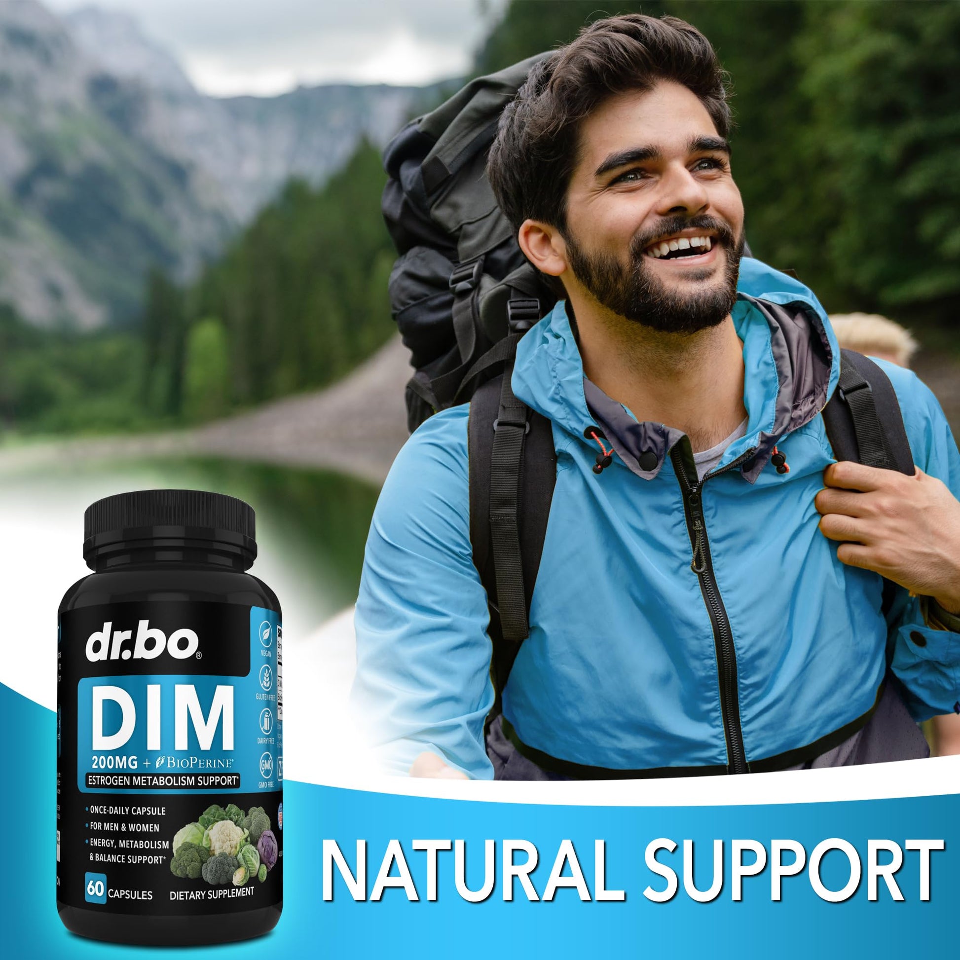 DIM Supplement for Women & Men 200mg - Androgen Estrogen Blocker for Men & Women, Hormonal Acne Pills, Hormone Balance, Menopause Support, Diindolylmethane DIM Supplement Plus BioPerine - 60 Capsules DR. BOBuy Supplements Australia