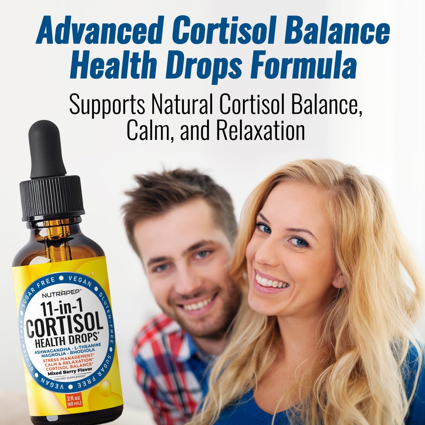 NutraPep Cortisol Detox Liquid Drops for Women Men - Cortisol Reducer Supplement Support Wellness Cleanse Balance Stress Mood Sleep Focus - Lower Cortisol Levels with Ashwagandha L-Theanine Magnolia NutraPepBuy Supplements Australia
