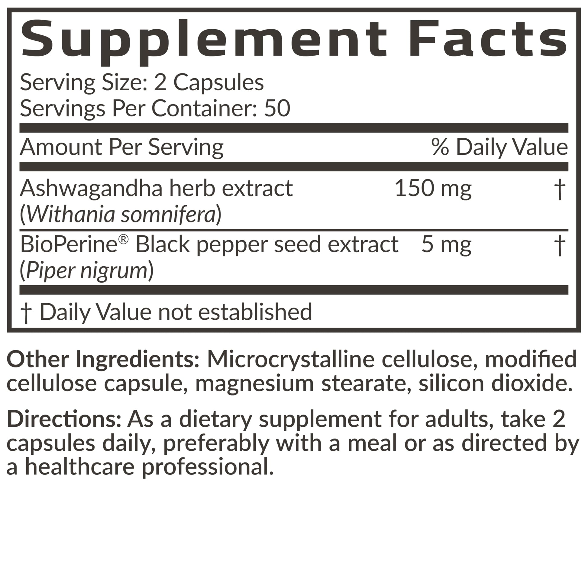 Futurebiotics Ashwagandha Extra Strength Stress & Mood Support with BioPerine - Non GMO Formula, 100 Vegetarian Capsules FuturebioticsBuy Supplements Australia