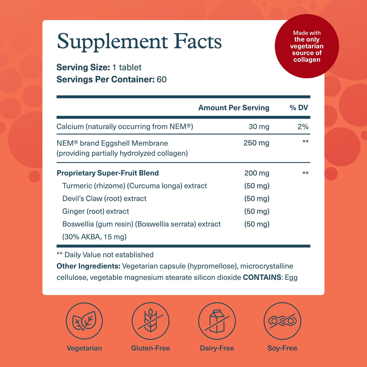 Youtheory Joint Collagen - Vegetarian Collagen Supplement with NEM Eggshell Membrane & Boswellia Extract - Dairy, Soy & Gluten Free - 60 Vegetarian Capsules YoutheoryBuy Supplements Australia