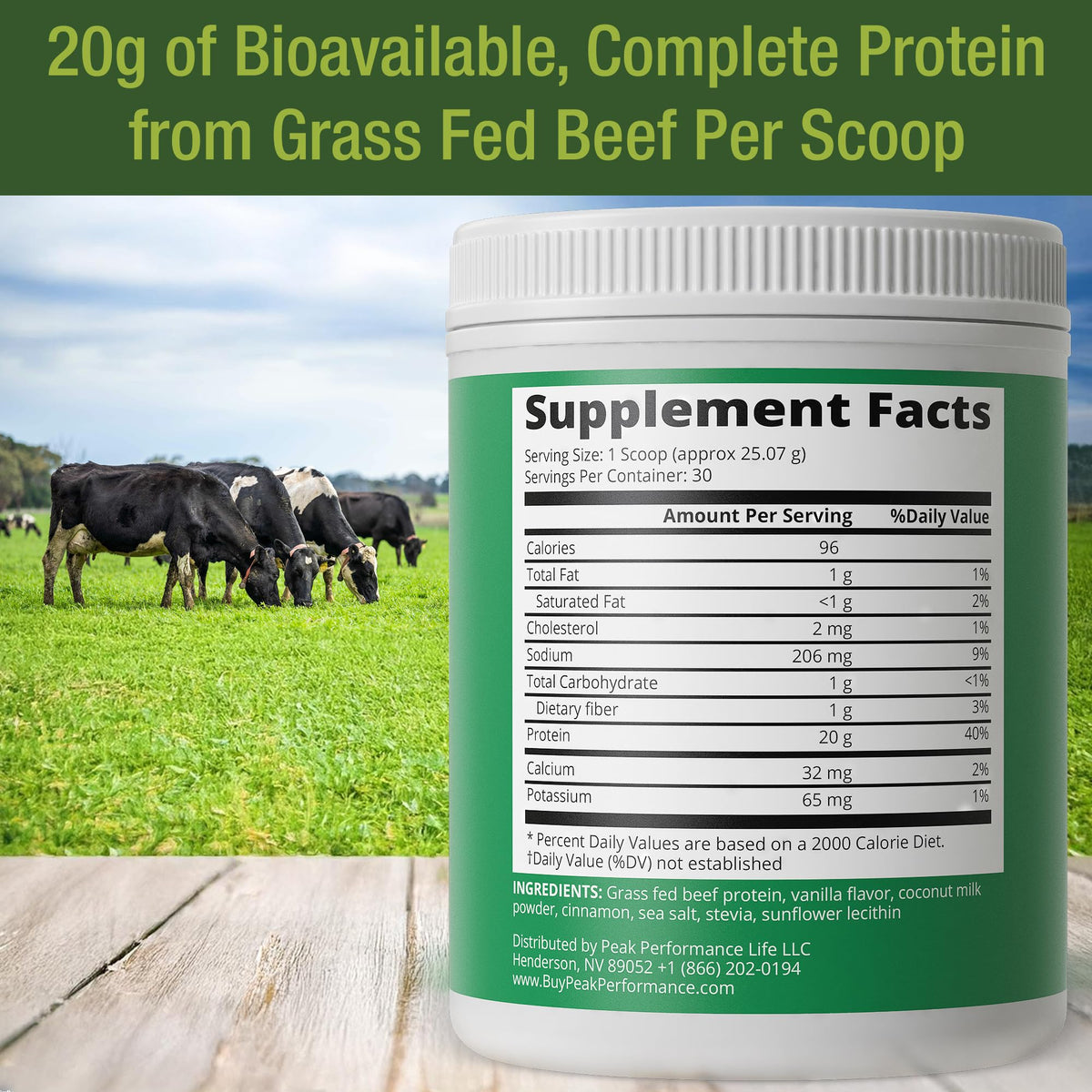 Grass Fed Beef Protein Powder - Lactose Free Great Tasting Beef Protein Isolate. Complete Animal Based Non Dairy Paleo Carnivore Supplement for Prime Muscle Building. No Whey. Vanilla Flavor Peak PerformanceBuy Supplements Australia