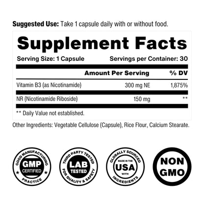 Celly NAD Booster | Longevity Supplement for Healthy Aging with NR (Nicotinamide Riboside) and Nicotinamide | Promotes Cell Function & Vitality | Non-GMO & 3rd Party Tested CellyBuy Supplements Australia