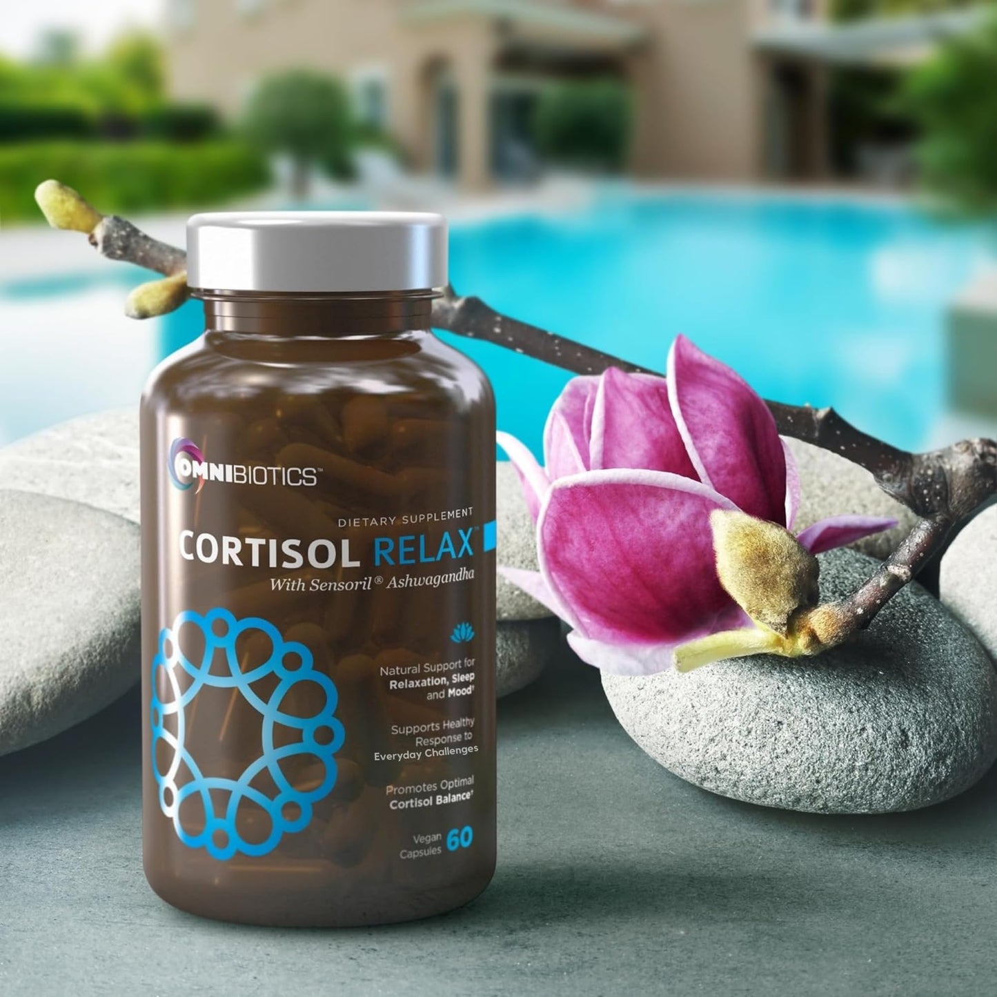 OmniBiotics Cortisol Supplement for Women and Men - High Cortisol Manager with Ashwagandha, L-Theanine, Magnolia Extract, Phosphatidylserine to Support Relaxation, Calm, Detox - 60 Vegan Capsules OmniBioticsBuy Supplements Australia