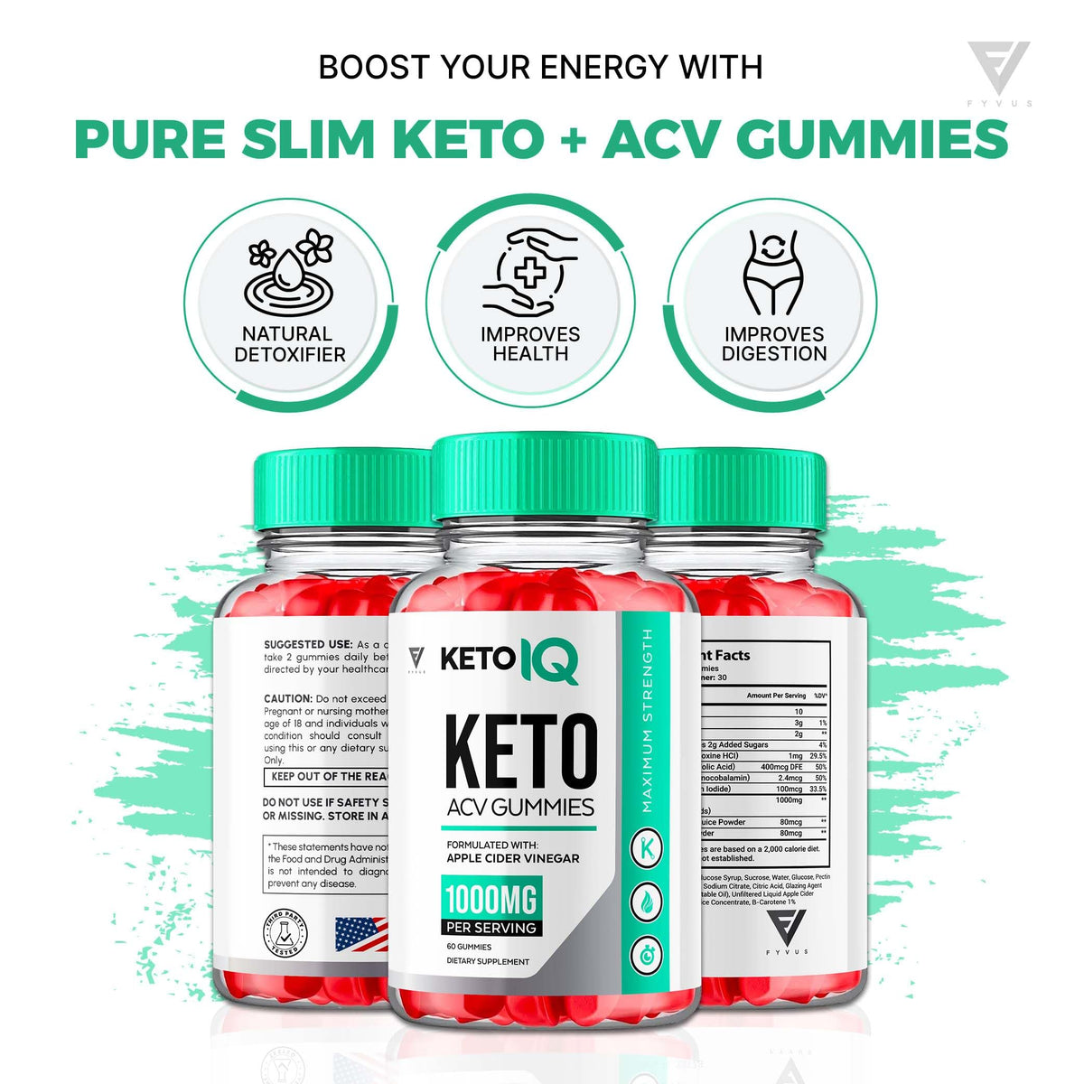 (3 Pack) Keto IQ KetoIQ Keto ACV Gummies, Keto IQ ACV Gummies Advanced Weight Loss FyvusBuy Supplements Australia