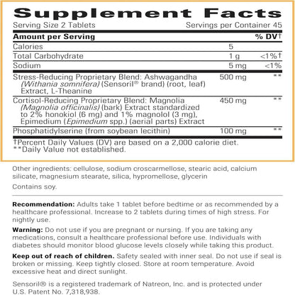 Integrative Therapeutics Cortisol Manager - Balance Cortisol & Support Relaxation for Restful Sleep* - Includes Ashwagandha & L-Theanine for Confidence with Less Stress* - 90 Tablets (45 Servings) Integrative TherapeuticsBuy Supplements Australia