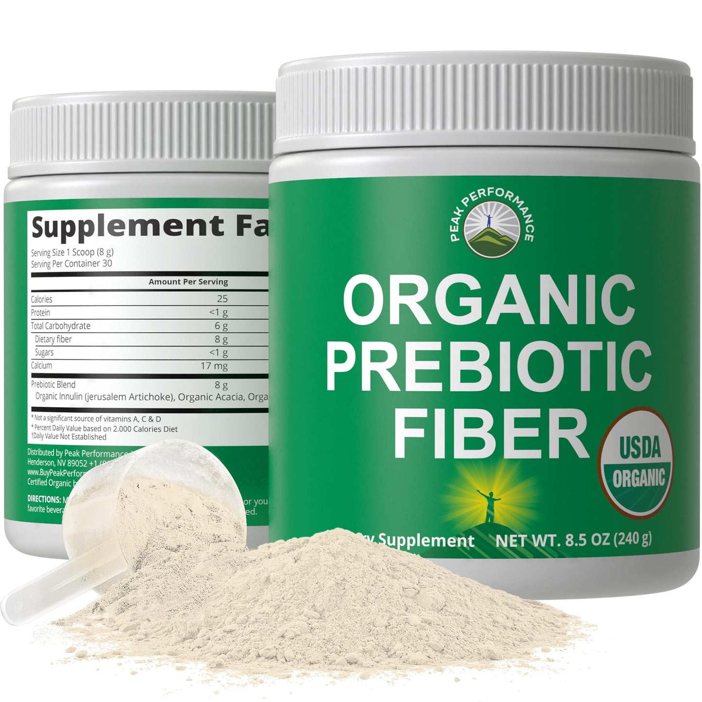 USDA Organic Prebiotic Fiber 3-in-1 Vegan Powder for Gut Health. Raw Whole Food Plant Based Prebiotics Digestive Supplement with Organic Inulin (Jerusalem Artichoke), Acacia Fibers, SunFiber Peak PerformanceBuy Supplements Australia