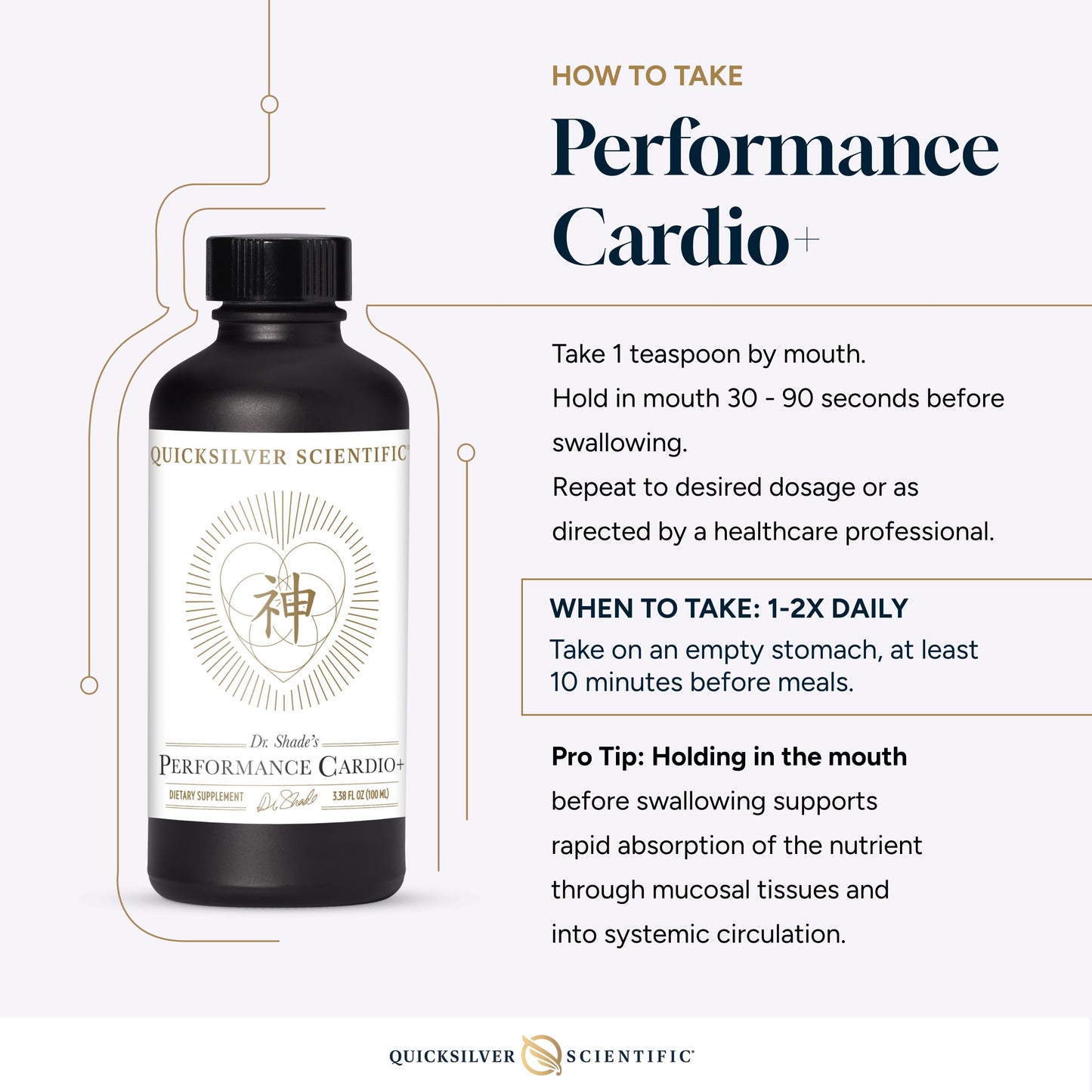 Quicksilver Scientific Performance Cardio+ - Herbal Supplement to Support Blood Circulation & Brain Health - Cardiovascular Supplement with Hawthorn Berry + He Shou Wu + Ginseng Extract (3.38 oz) Quicksilver ScientificBuy Supplements Australia
