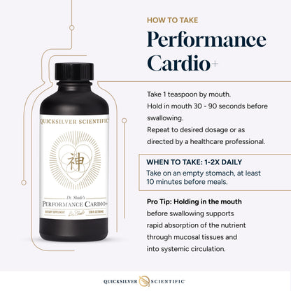 Quicksilver Scientific Performance Cardio+ - Herbal Supplement to Support Blood Circulation & Brain Health - Cardiovascular Supplement with Hawthorn Berry + He Shou Wu + Ginseng Extract (3.38 oz) Quicksilver ScientificBuy Supplements Australia