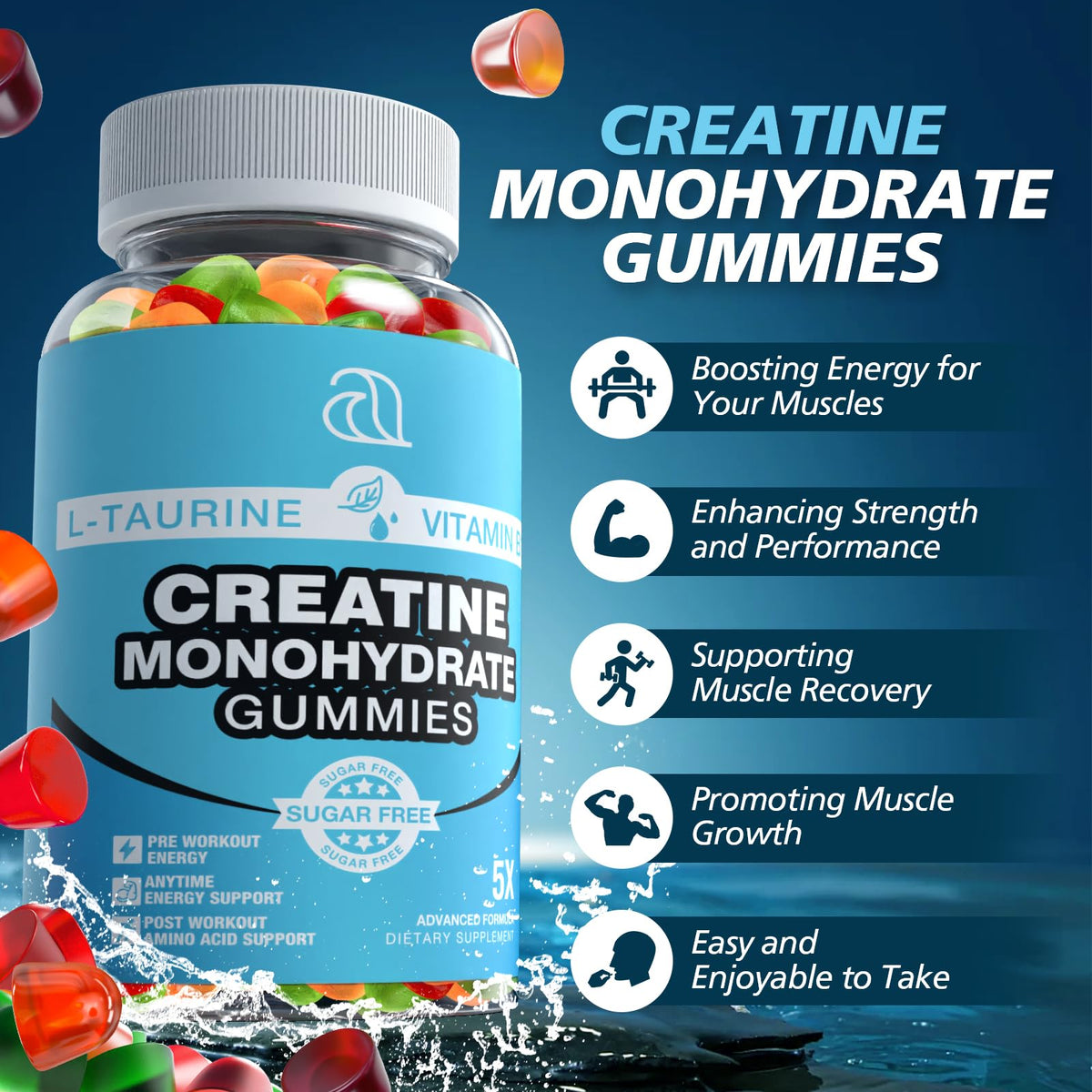 DRZIHOOCH Creatine Gummies for Women & Men - Creatine Monohydrate Gummies Tasty Chewable Supplement, Muscle Support & Energy Boost (2 Pack) DRZIHOOCHBuy Supplements Australia