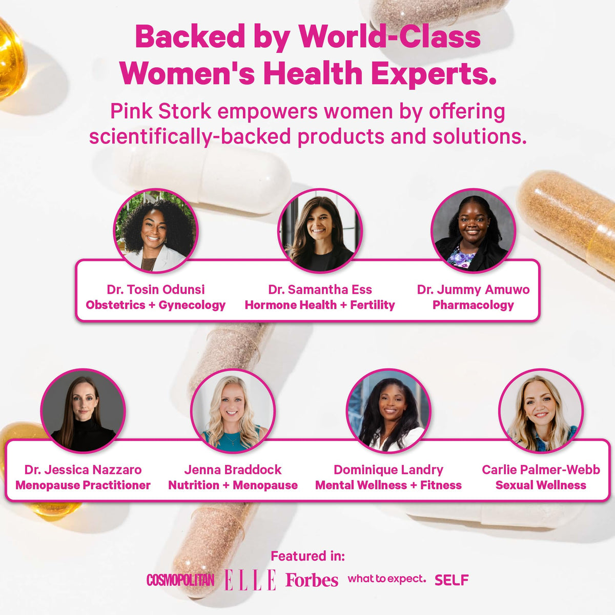 Pink Stork Menopause Support for Women - Hot Flash, Mood, Sleep, Weight, Cortisol & Hormonal Balance - Vegan, Estrogen-Free Perimenopause Relief - Ashwagandha, Maca - 60 Capsules Pink StorkBuy Supplements Australia