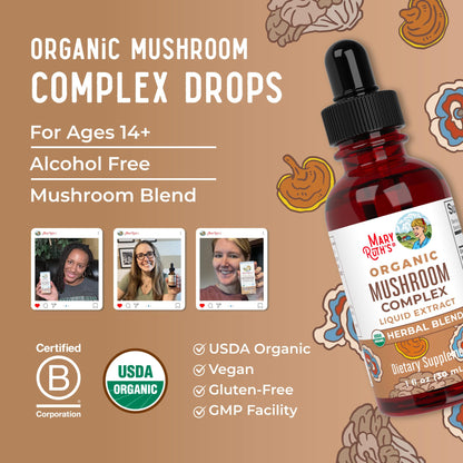MaryRuth's Mushroom Complex | Lion's Mane | Turkey Tail | Reishi Mushroom | Shiitake Mushrooms | Alcohol Free | Mushroom Blend | Organic | Non-GMO | Vegan | 30 Servings MARYRUTH'SBuy Supplements Australia