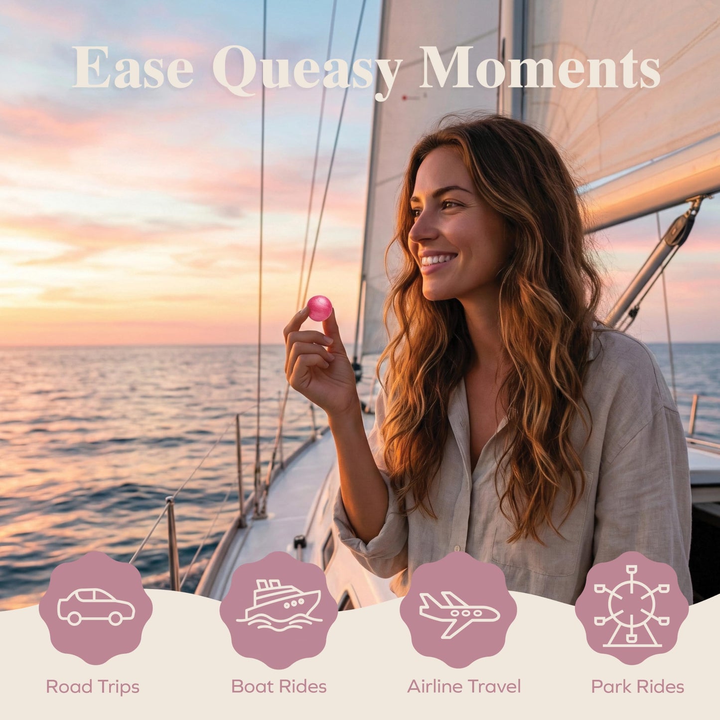 Three Lollies Queasy Drops Natural Motion Sickness Relief - Non-Drowsy Lozenges for Nausea, Upset Stomach, Car & Sea Sickness, Gluten-Free, 4 Assorted Flavors (Ginger, Cola, Peppermint, & Raspberry), 12 Count Three Lollies buy supplements Au
