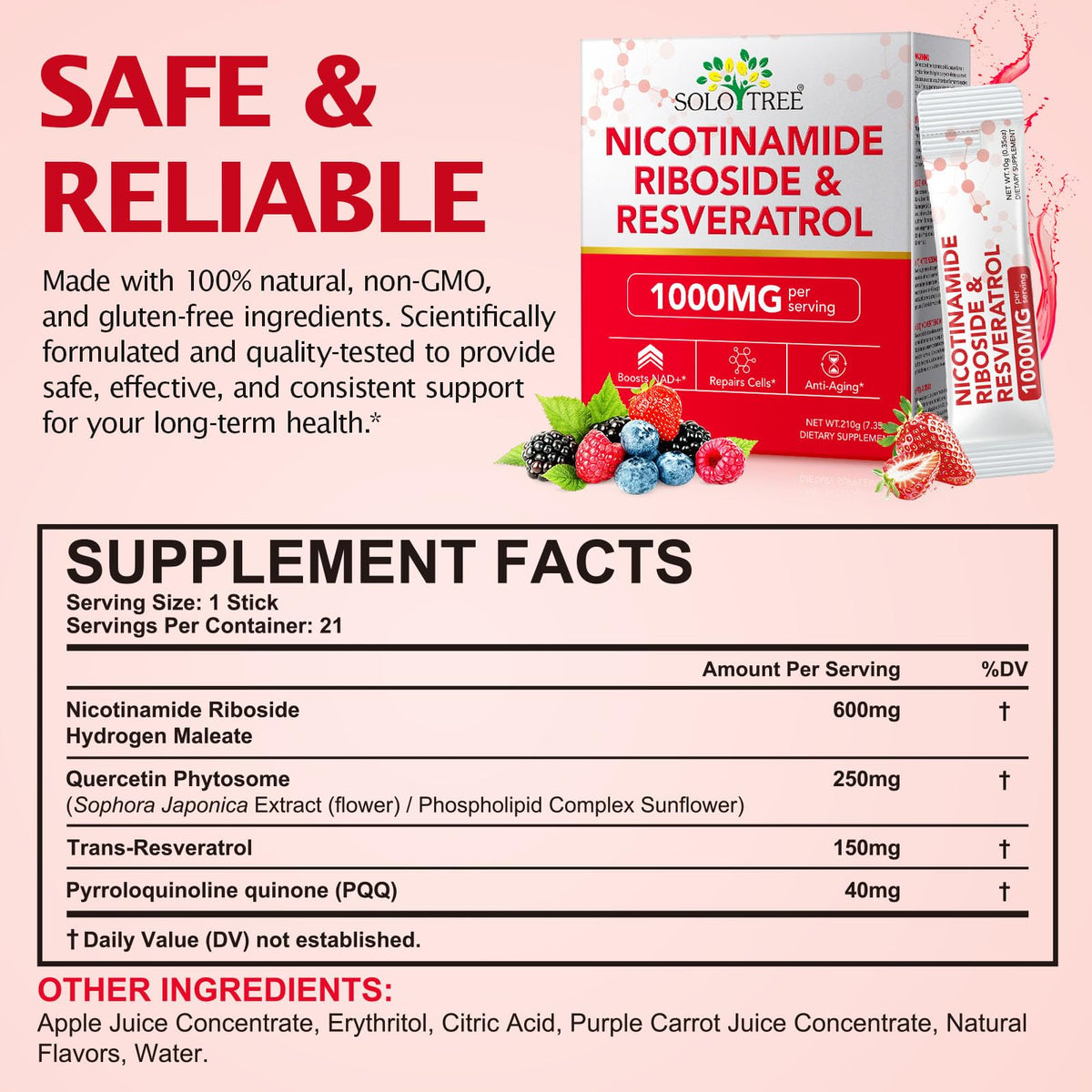 NAD+ Supplement 1000mg Liquid Packets 21pcs, Nicotinamide Riboside Resveratrol, NAD Supplements for Women Men, Anti-Aging, Repairs Cells, Support Natural Vitality NyloriaineBuy Supplements Australia