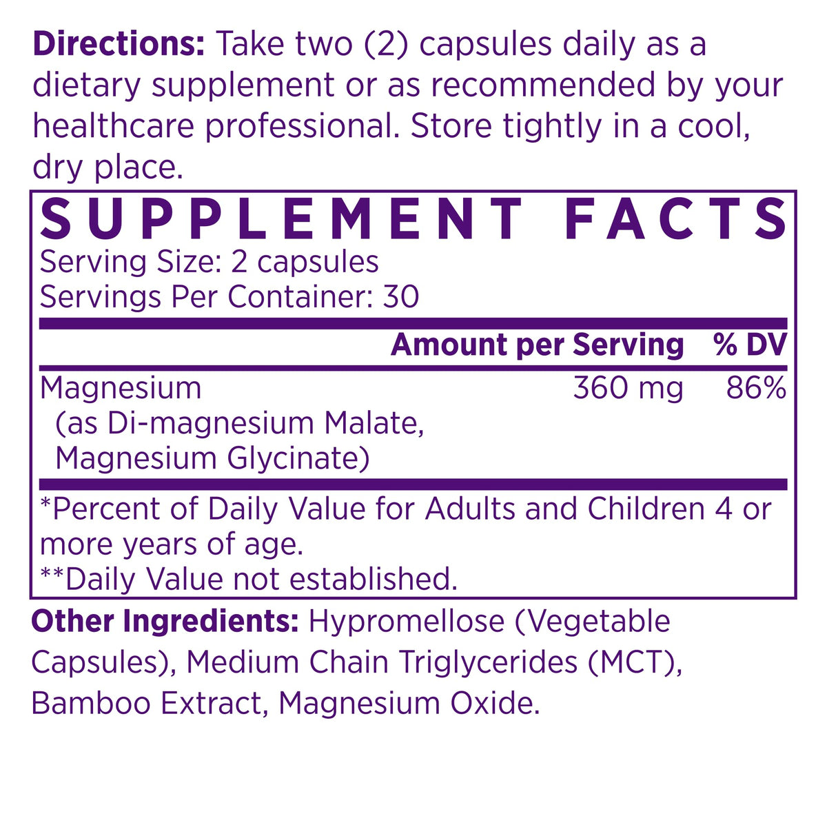 NAOMI Mighty Mg Magnesium Glycinate & Malate Complex 360mg, High Absorption Formula, Elemental Magnesium Supports Heart Health, Strong Bones, Better Sleep, Gluten-Free, Non-GMO, Vegan, 60 Veggie Caps NAOMIBuy Supplements Australia