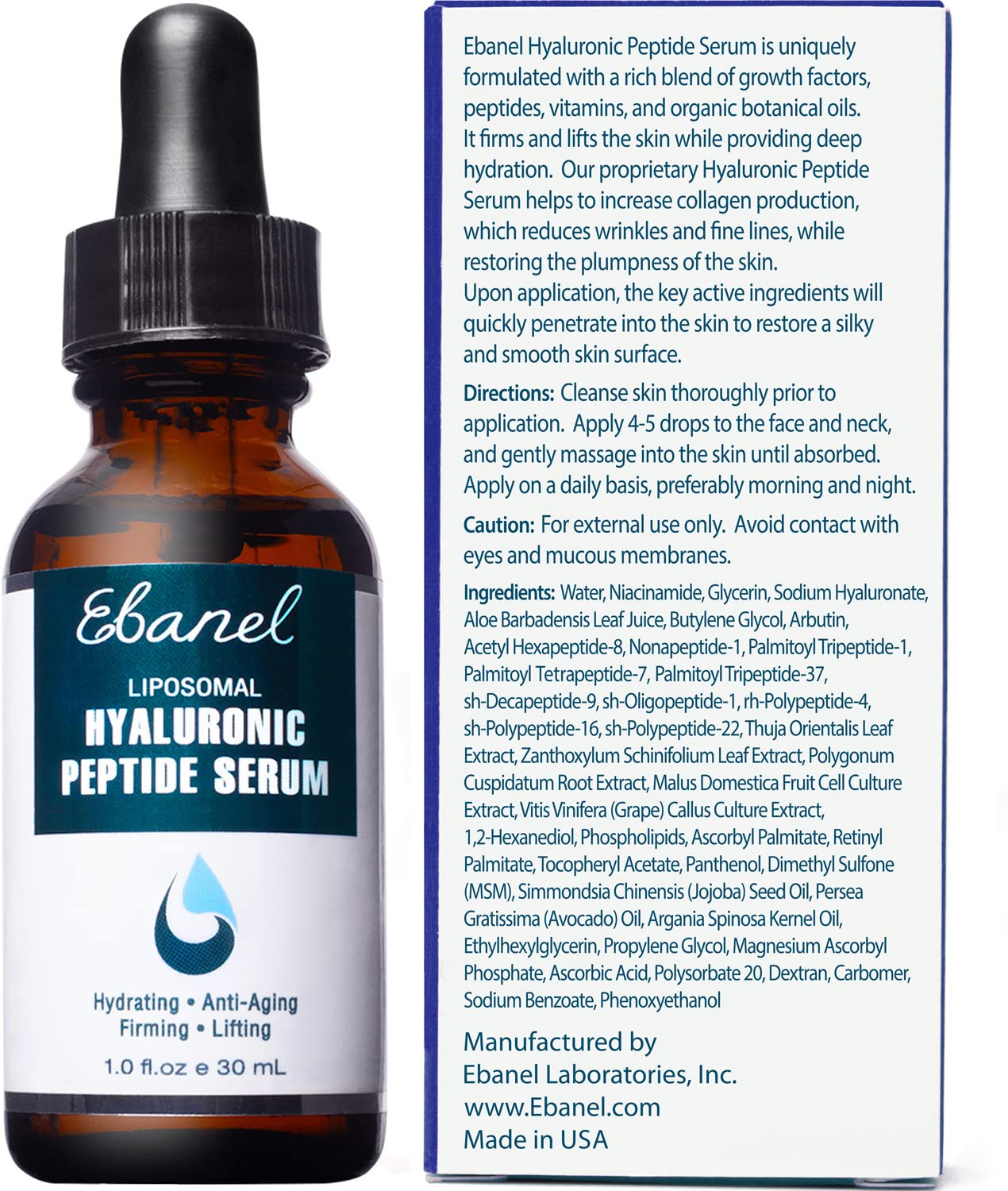 Ebanel Bundle of Hyaluronic Acid Serum, and Exfoliating Face Scrub Peeling Gel, 4.12 Oz Ebanel buy supplements Au