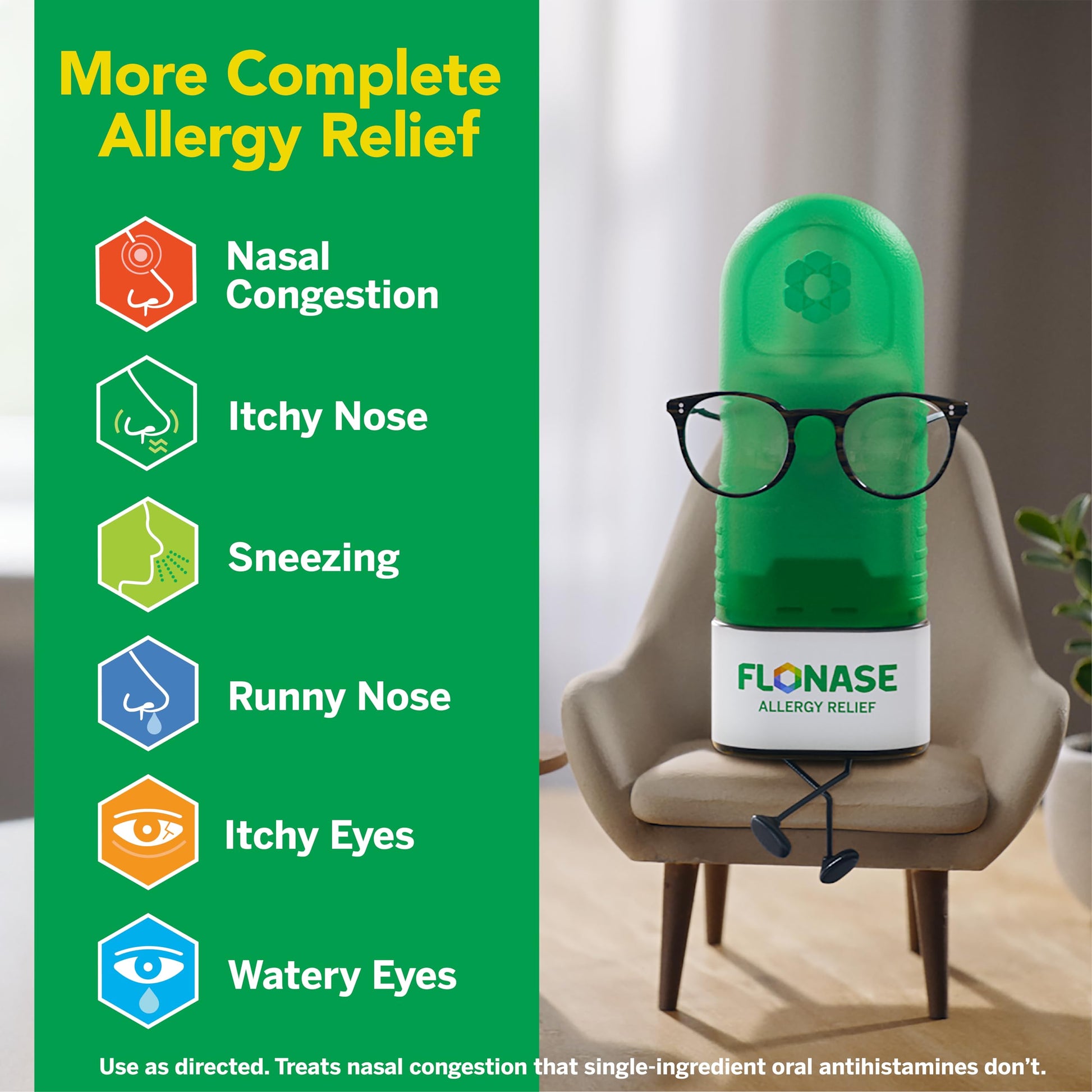 Flonase Allergy Relief Nasal Spray, 24-Hour Non-Drowsy Multi-Symptom Relief  144 Sprays, Bonus Pack of Tissues Flonase buy supplements Au