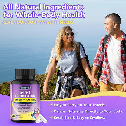 Probiotics for Women & Men Digestive Health，120 Billion CFUs, Prebiotics and Probiotics for Gut Health, D3, Zinc & Immune Support Herbs, Detox Cleanse, 45 Day - 3 Month Supply DRFOSTER buy supplements Au