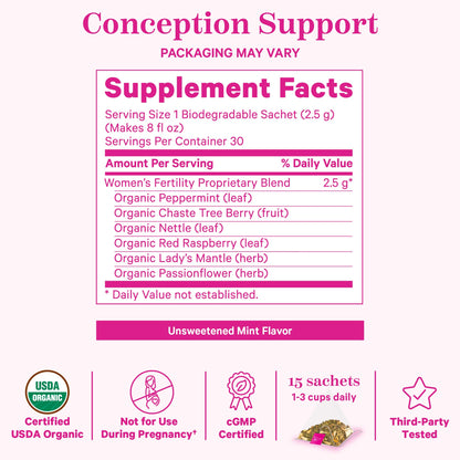 Pink Stork Fertility Bundle for Women – Conception Tea + Prenatal Vitamin Support with Inositol, Vitex, Folate & Ashwagandha – Supports Hormone Balance, Cycle Health & Preconception Wellness Pink StorkBuy Supplements Australia