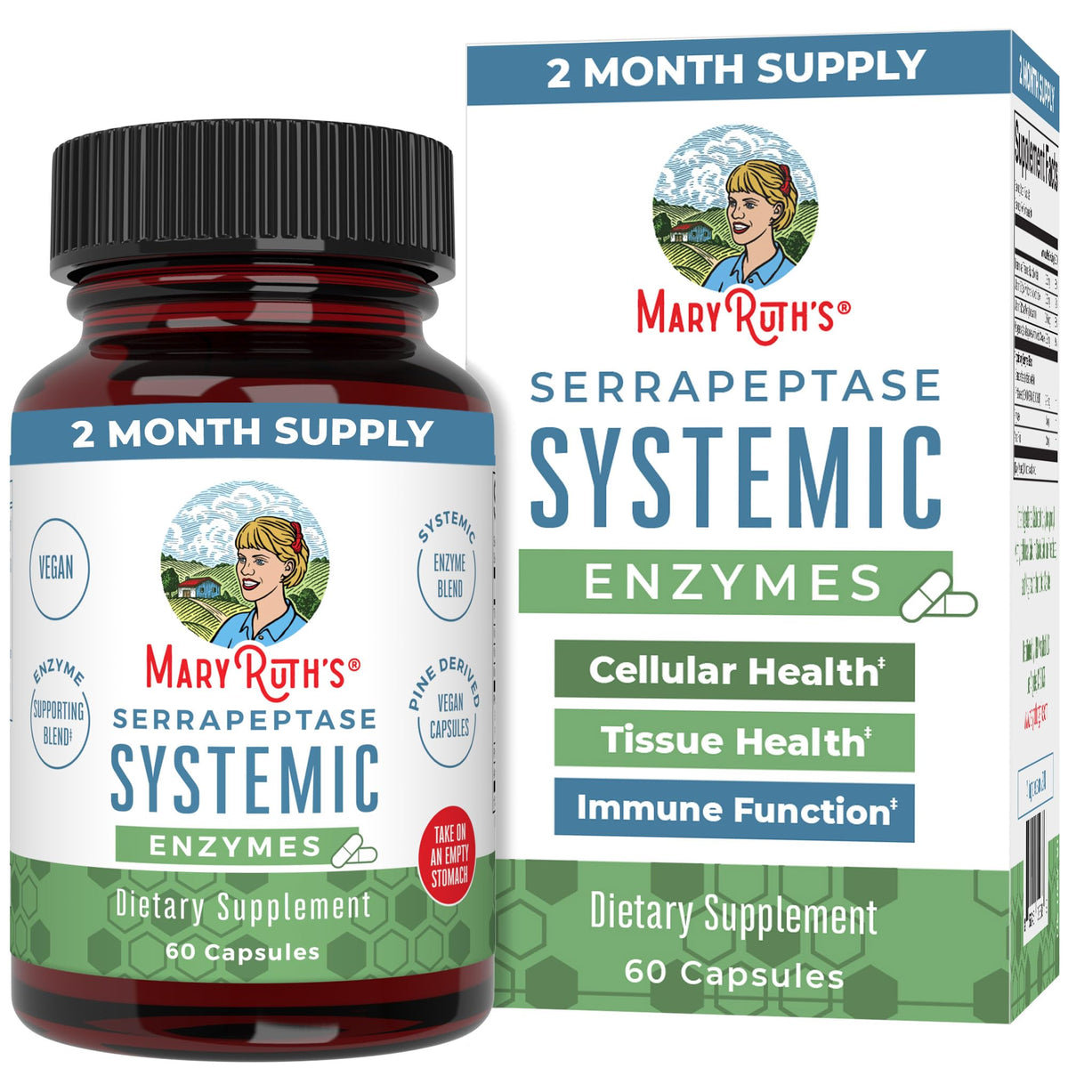 MaryRuth Organics Serrapeptase Enzymes Capsules | Up to 2 Month Supply | Enzyme Supplement for High Potency Sinus Relief Pills| Tissue Health and Cellular Health | Vegan | Gluten Free | 60 Count MARYRUTH'SBuy Supplements Australia