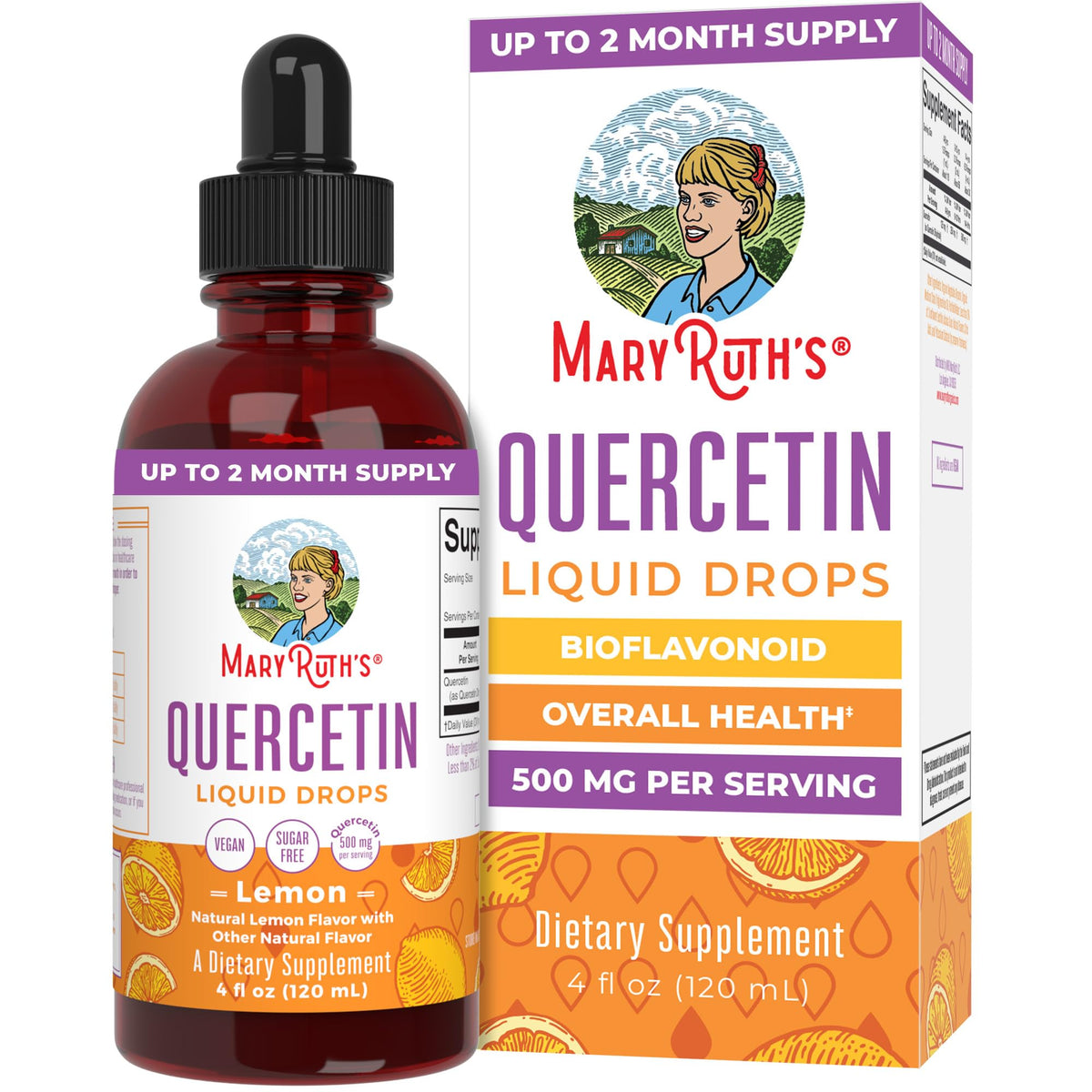 MaryRuth Organics Quercetin Liquid Drops | Sugar Free | 500mg for Adults 18 & Over | Cardiovascular Health for Adults | Bioflavonoid | Vegan | Non-GMO | Gluten Free | 4 Fl Oz MARYRUTH'SBuy Supplements Australia