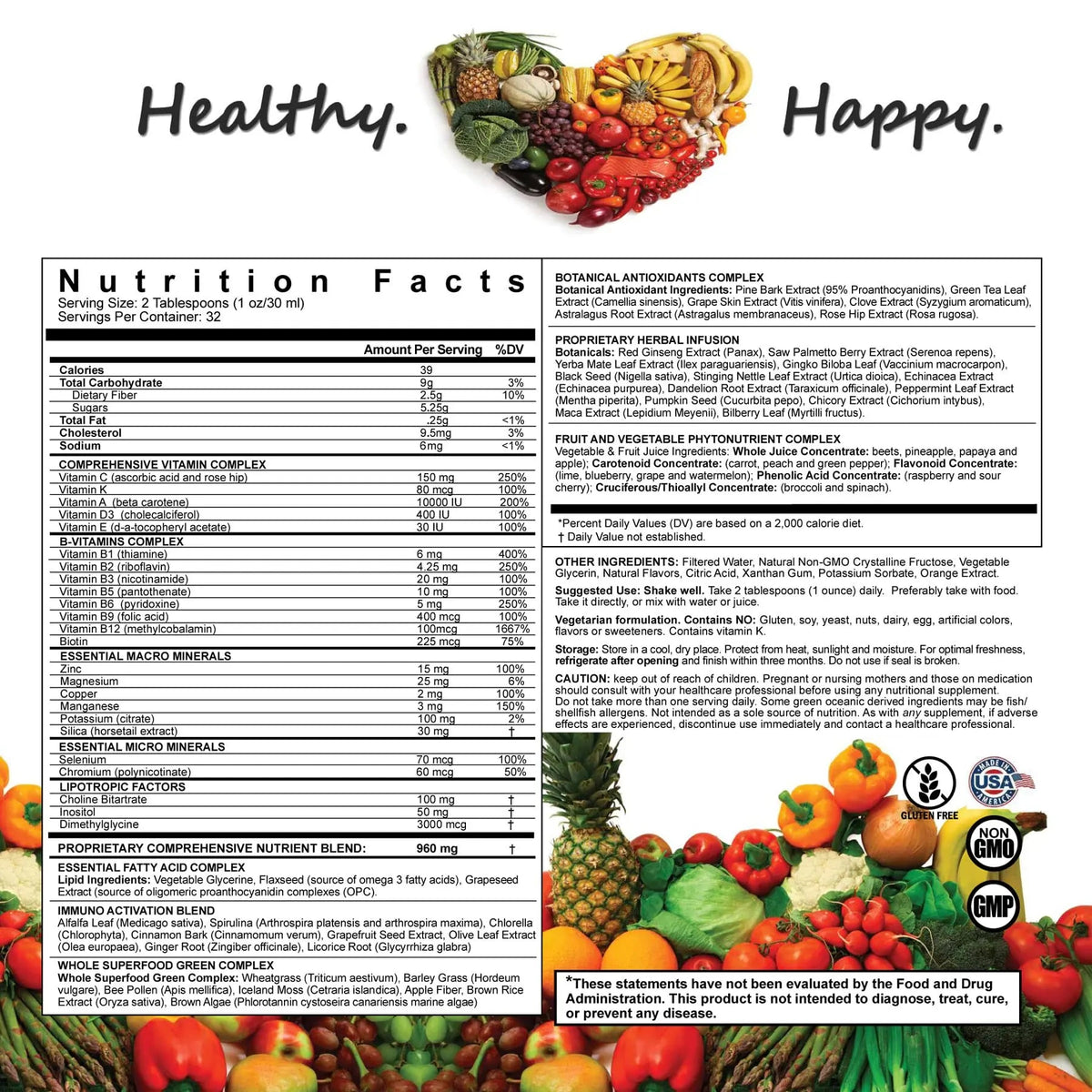 LiquiVive Liquid Vitamins Mega Nutrition | Vegetarian Daily Multivitamin Balance Immune Support Booster Superfood of Nature | Vitamin C D3 A B12 E K | Life Miracle