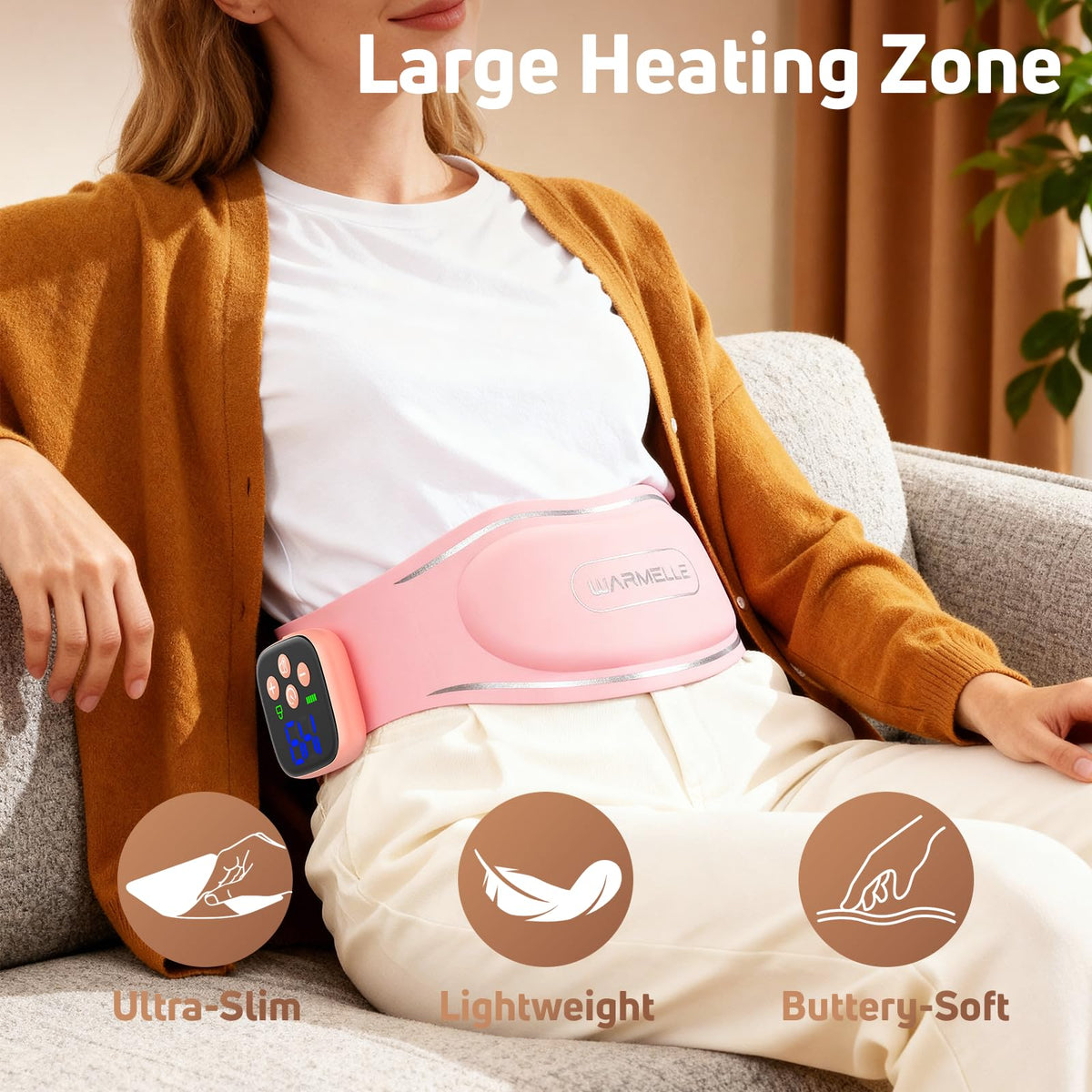 Heating Pad for Period Cramps, Portable Heating Pad for Back - Instant Soothing Menstrual Cramp Relief, Cordless Heating Pads Rechargeable with 5000mAh Battery, 6 Heat Settings, 10-99 Mins Timer WARMELLEBuy Supplements Australia