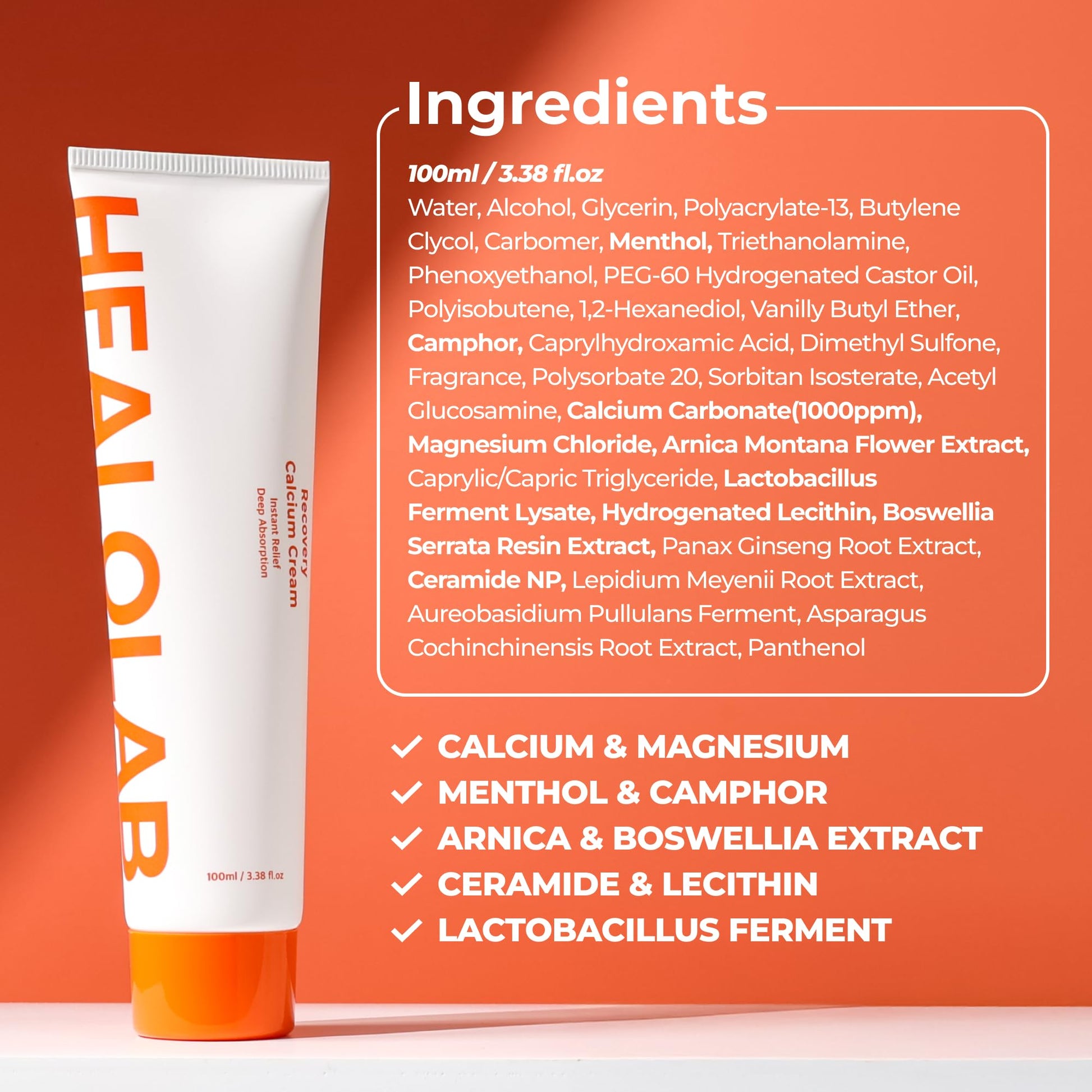 HEALOBEAM Relaxing Calcium Cream Fast Muscle & Joint Relief for Shoulder, Elbow, and Back – MSM, Magnesium Complex – Warm Sensation HEALOBEAMBuy Supplements Australia