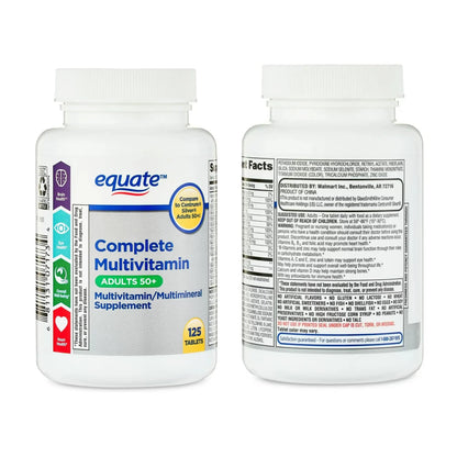 Equate Adult 50+ One Daily Complete Multivitamin Multimineral Supplement Tablets, Healthy Brain Aus Healthcare
