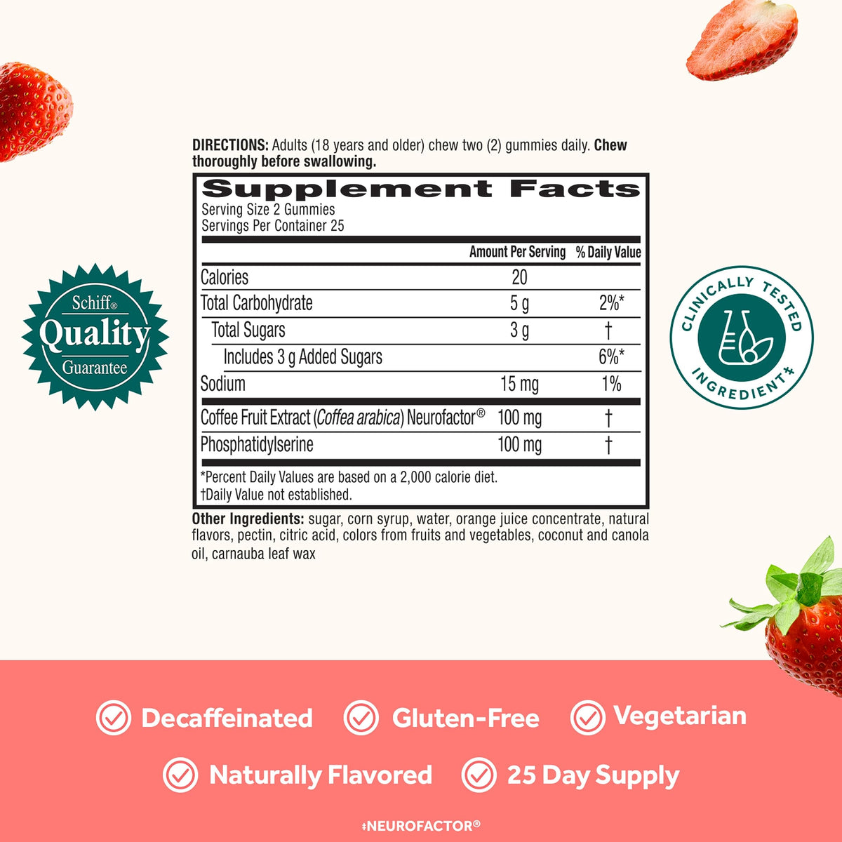 NEURIVA Original Brain Supplement for Memory, Focus & Concentration + Learning & Accuracy with Clinically Tested Nootropics Phosphatidylserine and Neurofactor, Strawberry Flavor, 50 Gummies NEURIVABuy Supplements Australia
