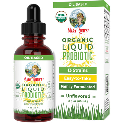 MaryRuth Organics Liquid Probiotic for Ages 4+ | 2 Billion CFU | 13 Probiotic Strains | Gut Health & Digestive Support | Gas & Bloating Support | Vegan | Gluten Free | Travel-Friendly | 20 Servings MARYRUTH'SBuy Supplements Australia