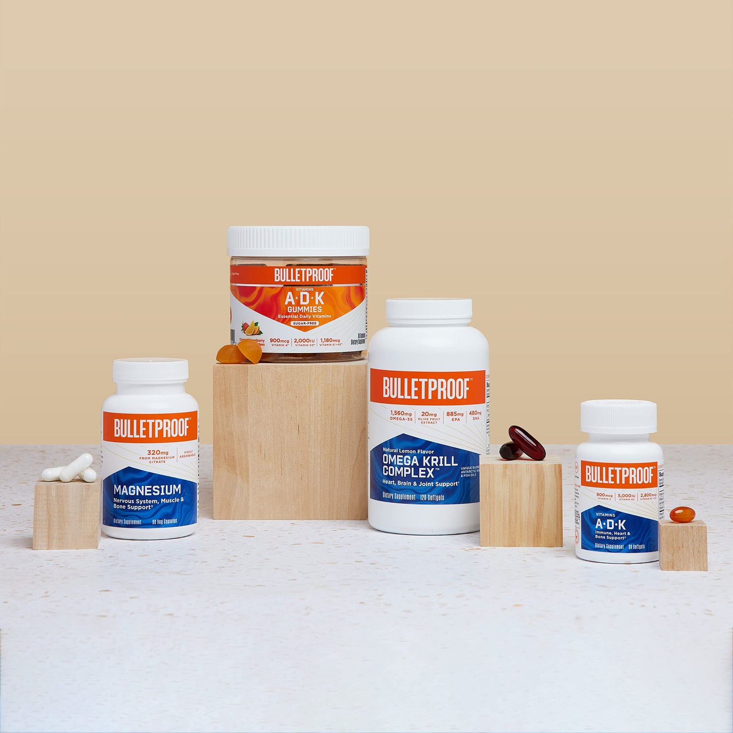 Vitamins A-D-K, 30 Softgels, 900mcg Vitamin A, with 5000 IU D3, K1, K2, K3, High Potency BulletproofBuy Supplements Australia