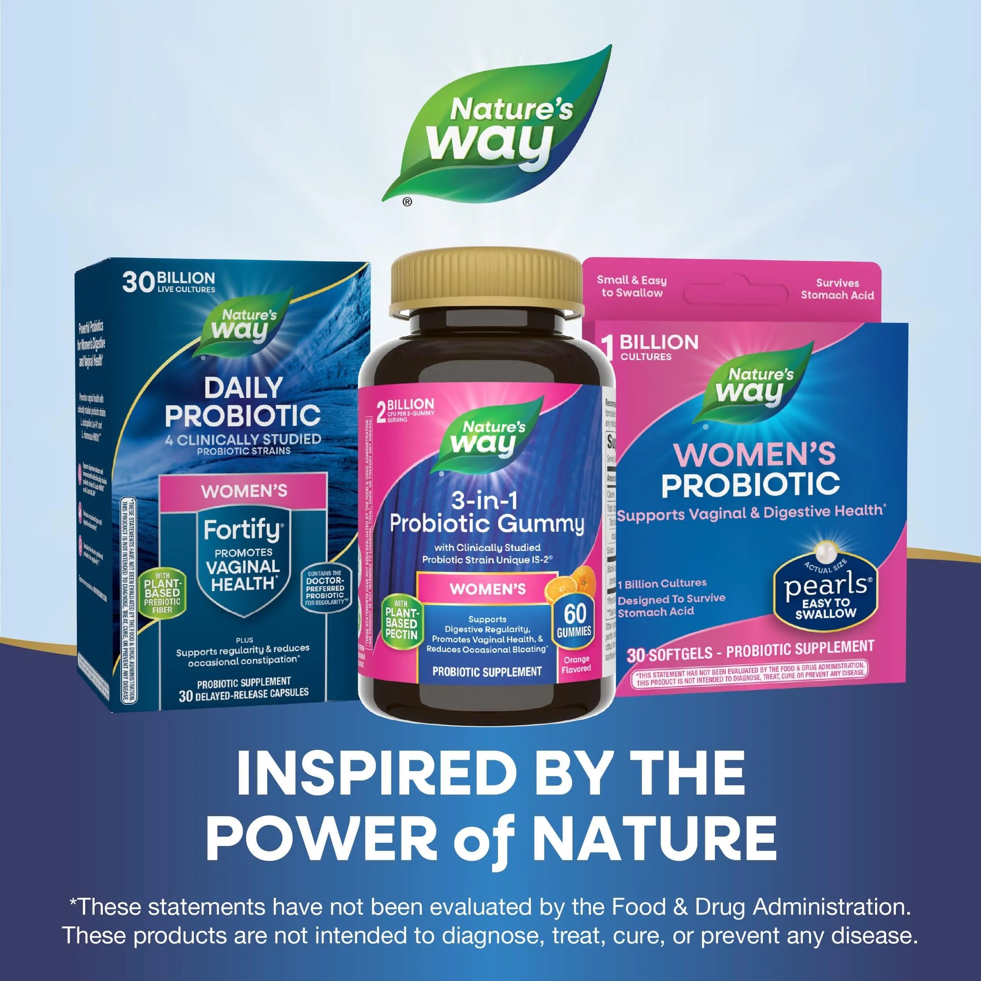 Nature’s Way 3-in-1 Women’s Probiotic Gummies, Reduces Occasional Bloating*, Supports Digestive & Vaginal Health*, Clinically Studied Probiotic Strain, Gluten Free, Orange Flavored, 60 Gummies Nature's WayBuy Supplements Australia