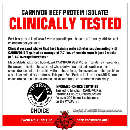 MuscleMeds CARNIVOR Beef Protein Isolate Powder, Muscle Building, Recovery, Lactose MuscleMedsBuy Supplements Australia