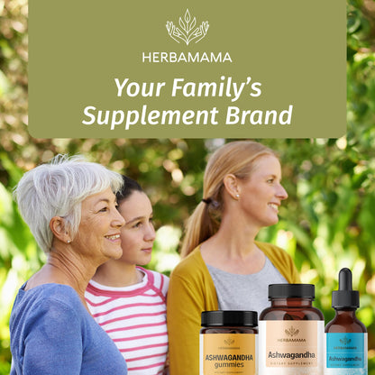 HERBAMAMA Ashwagandha Capsules - 1500mg Pure Ashwagandha Root Focus Supplement - Vegan, Non-GMO Mood & Calm Support Supplement for Adults, 100 Caps HERBAMAMABuy Supplements Australia