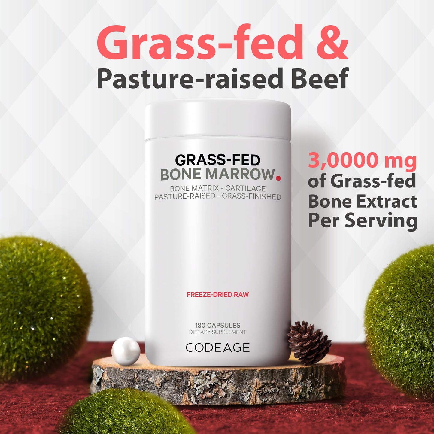 Codeage Grass Fed Bone Marrow, Full Spectrum Whole Bone Extract CodeageBuy Supplements Australia
