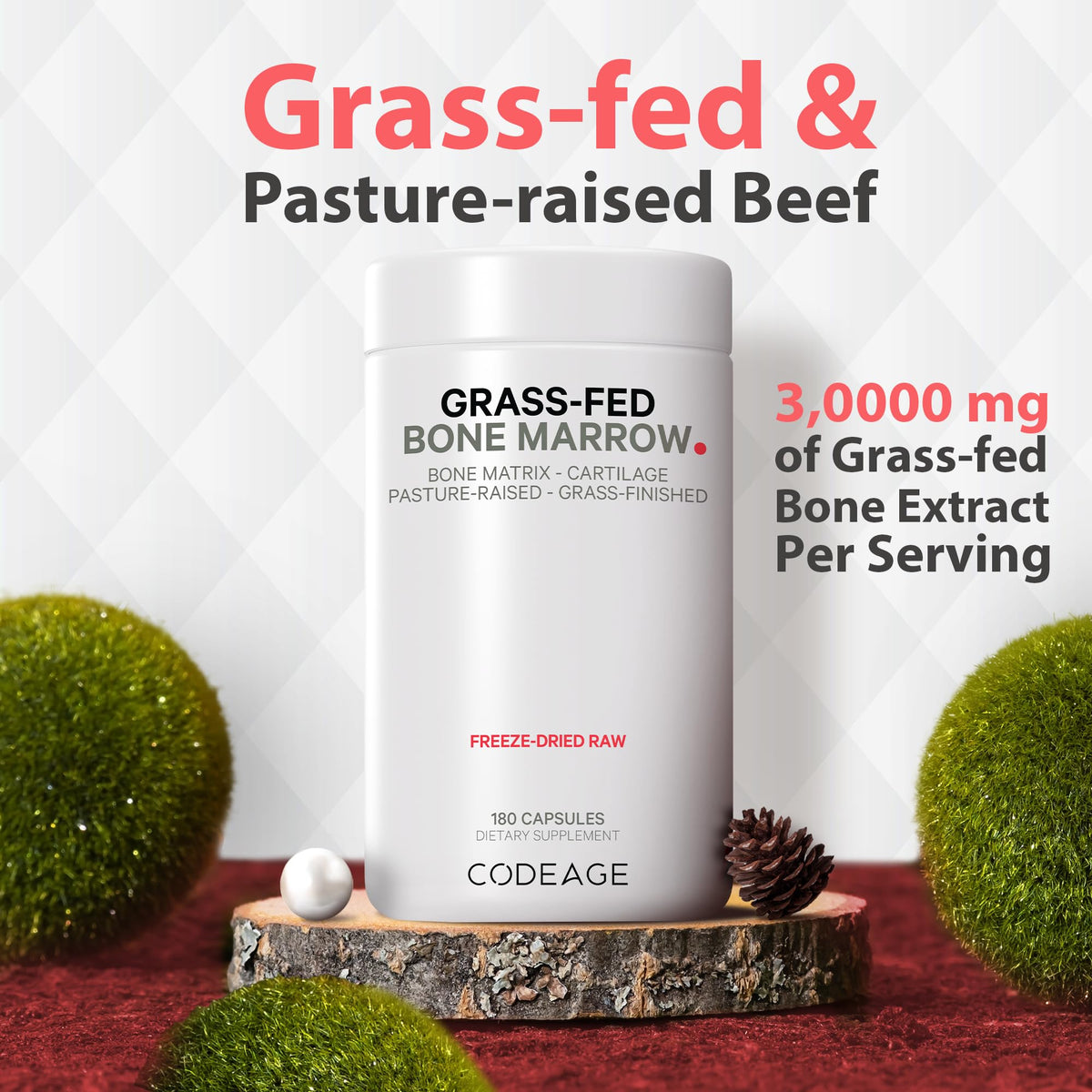 Codeage Grass Fed Bone Marrow, Full Spectrum Whole Bone Extract CodeageBuy Supplements Australia