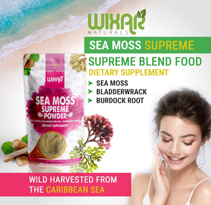 Wixar Wildcrafted Sea Moss Powder – (8 Ounces) – Natural Irish Sea Moss and Bladderwra WIXAR NATURALSBuy Supplements Australia