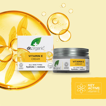Dr. Organic Vitamin E Moisturising and Restoring Cream | Deeply Hydrates, Restores Skin’s Natural Balance, Natural, Certified Organic, Paraben & SLS-Free, 50 mL / 1.7 fl oz Dr. Organic buy supplements Au