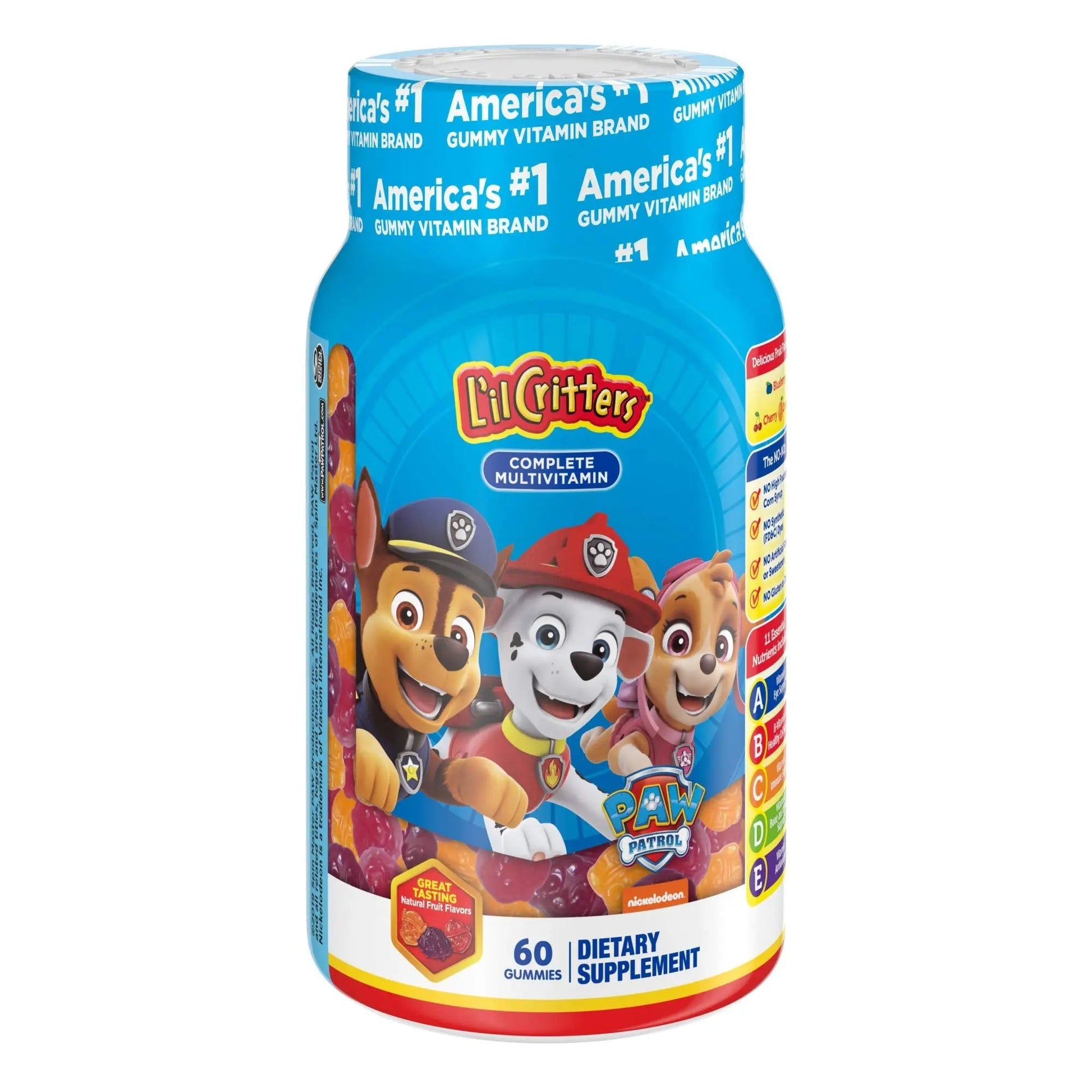 L'il Critters Paw Patrol Gummy Vites Daily Gummy Multivitamin for Kids, 60 Gummies and Pampers Baby Clean Wipes, 1 Flip-Top Pack (72 Wipes) Lil CrittersBuy Supplements Australia
