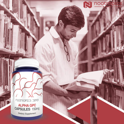 Nootropics Depot Alpha GPC Capsules | 150mg | 60 Count | Choline Supplement | Brain Health Supplement | Supports Healthy Brain Function | Enhance Cognition, Memory + Focus Nootropics DepotBuy Supplements Australia
