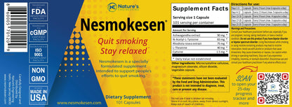 Nature's Engineering Nesmokesen - Quit Smoking Stay Relaxed, (101 Capsules / 25 Days Supply) Made in The USA Nature's Engineering buy supplements Au