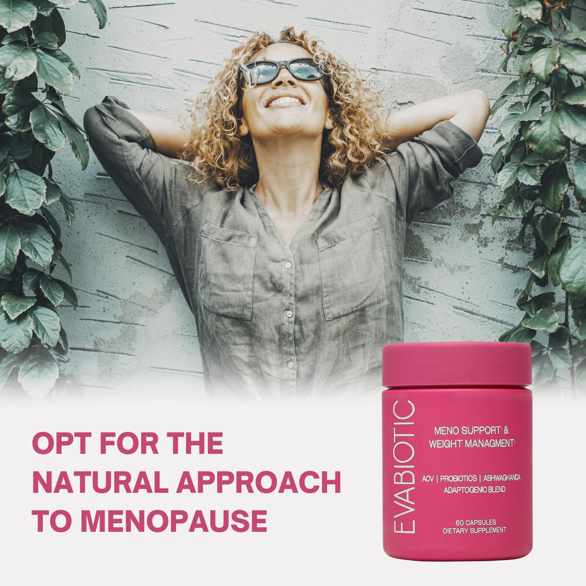 Complete Menopause Vitamins - Ashwaghanda, Probiotics, ACV for Weight Management, Hot Flashes, Night Sweats, Bloat, Hormone Balance - Vegan 60 Caps Menopause Supplements for Women Non-GMO EVABIOTICBuy Supplements Australia