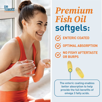 Dr. Tobias Omega 3 Fish Oil, 800 mg EPA 600 DHA Supplement for Heart, Brain & Immune Dr. TobiasBuy Supplements Australia