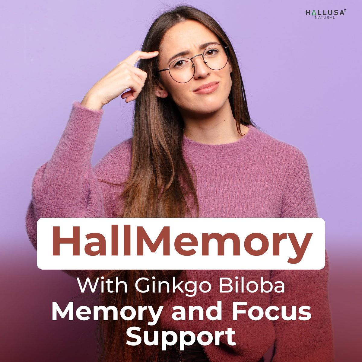 Hallusa Natural Brain Health Supplement Capsules 1680mg, Ginkgo Biloba, B Vitamins & Choline, Memory & Focus Support, Brain Booster for Men & Women, 60 Count Hallusa Natural buy supplements Au