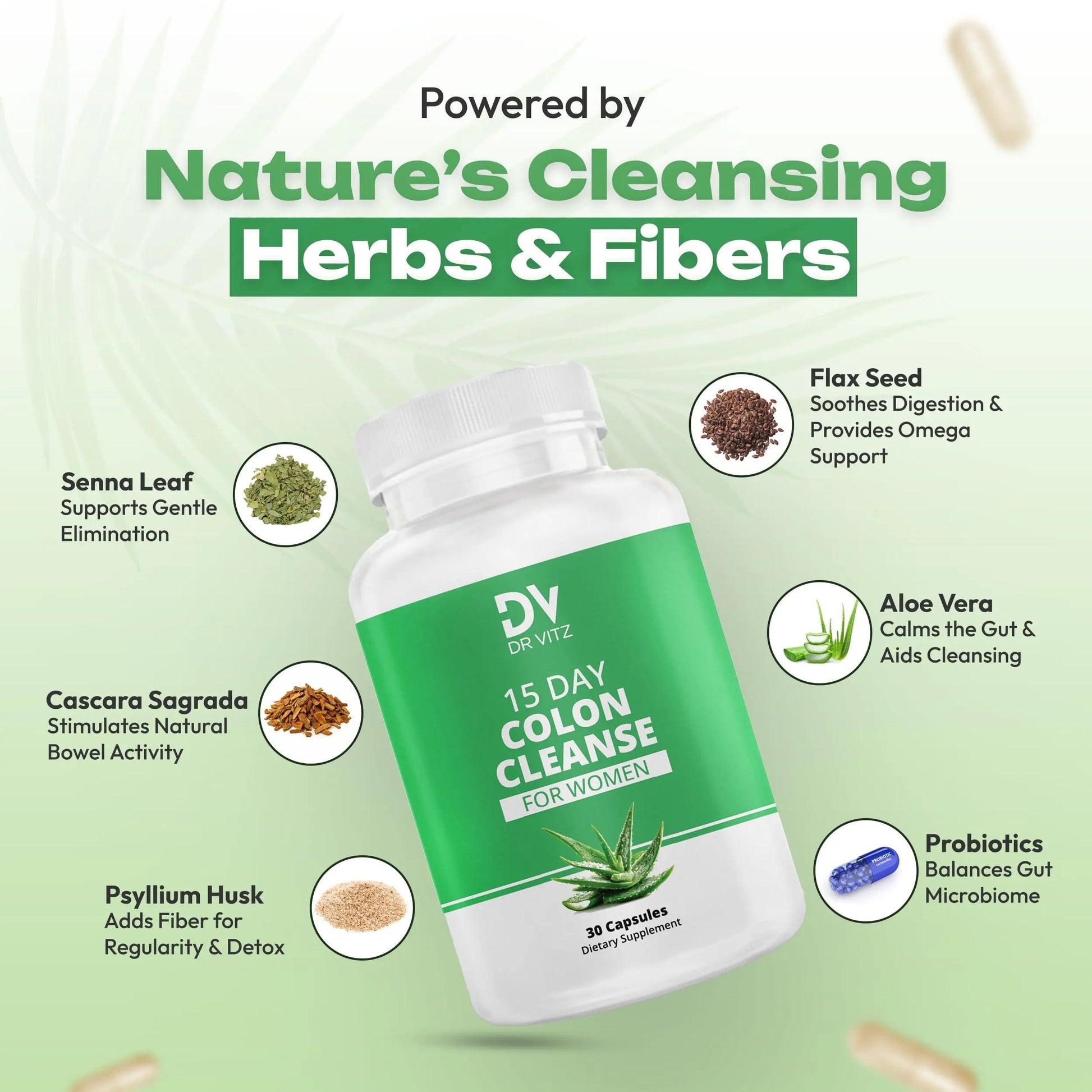 Dr Vitz 15 Day Colon Cleanse for Women – Natural Detox Pills with Herbs, Fiber & Probiotics – Bloating & Constipation Relief, Weight Loss & Gut Health Reset – 30 Capsules Dr VitzBuy Supplements Australia
